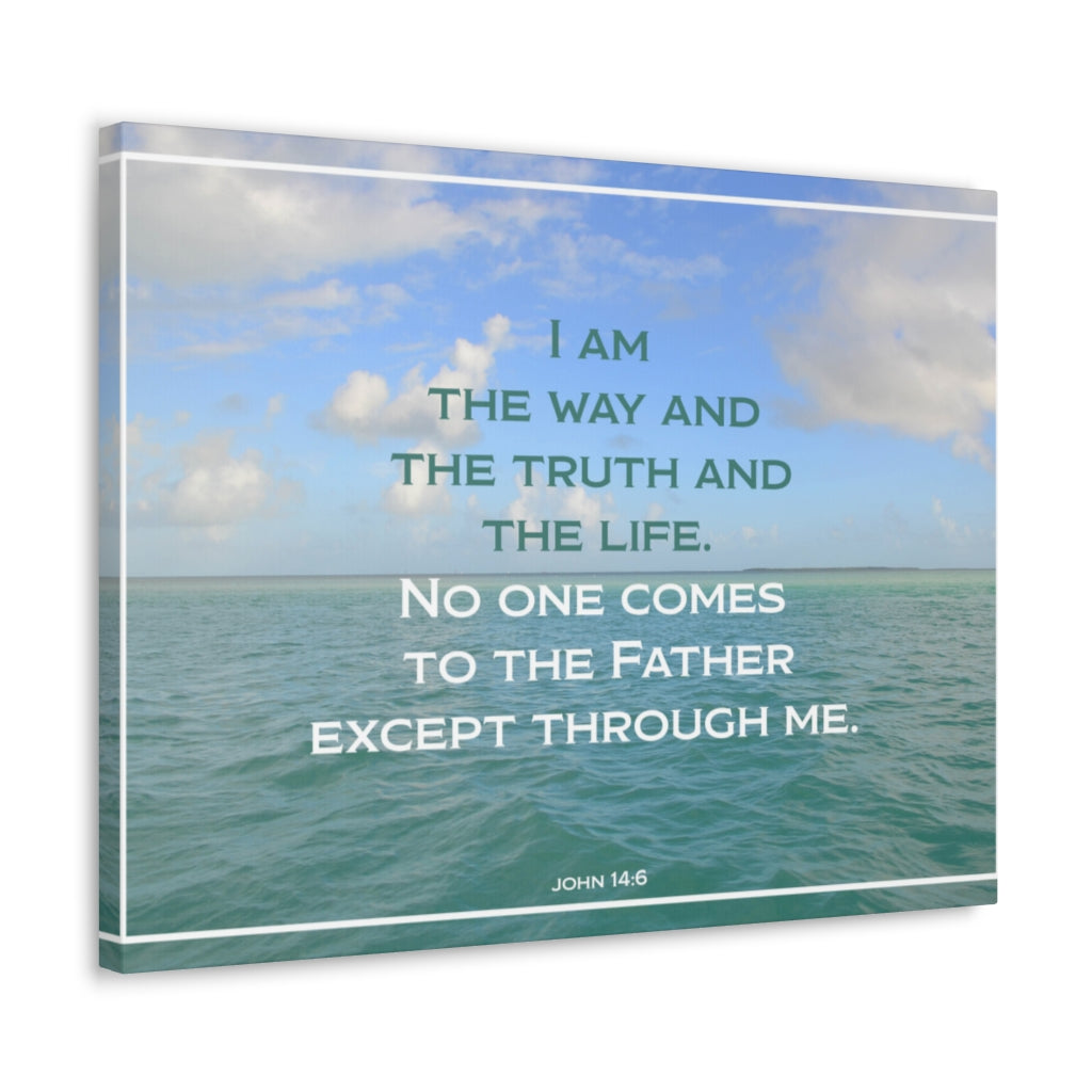 Scripture Walls The Way And The Truth John 14:6 Bible Verse Canvas Christian Wall Art Ready to Hang Unframed-Express Your Love Gifts
