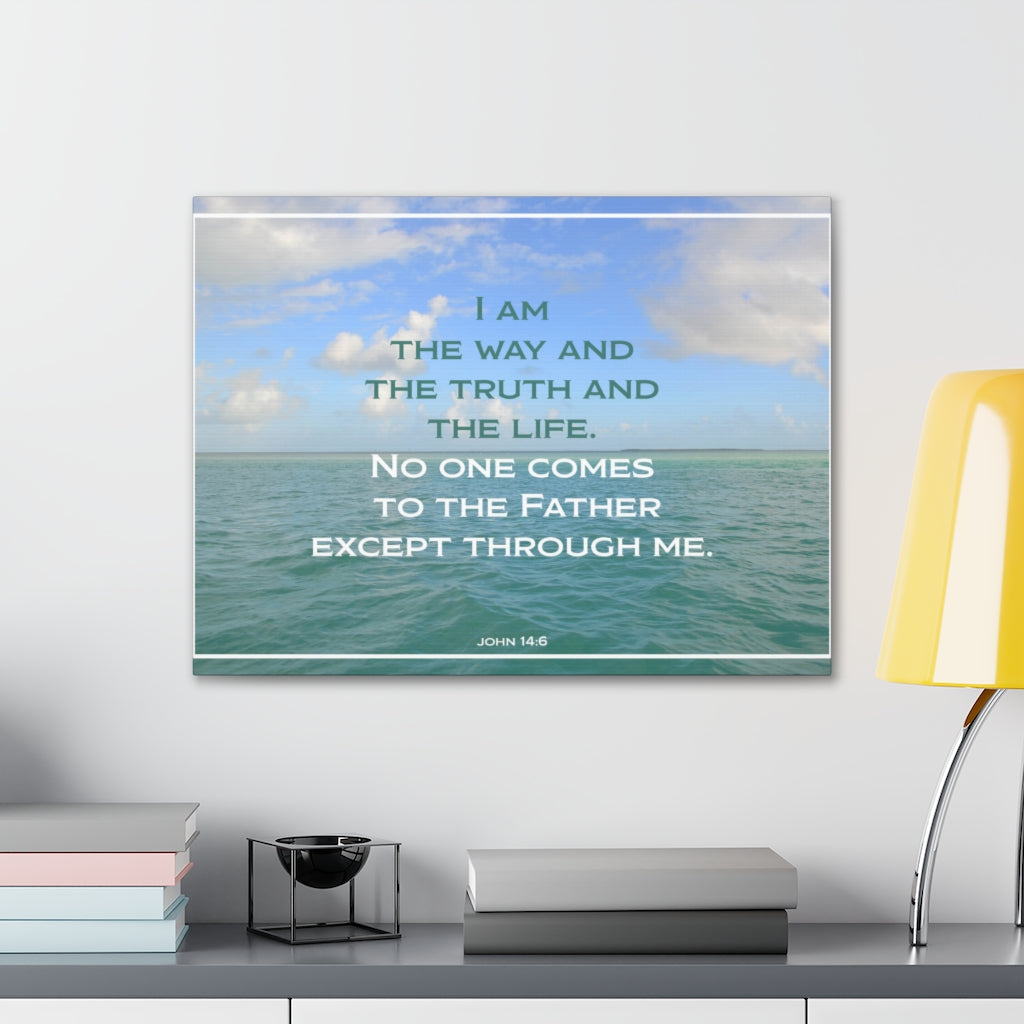 Scripture Walls The Way And The Truth John 14:6 Bible Verse Canvas Christian Wall Art Ready to Hang Unframed-Express Your Love Gifts