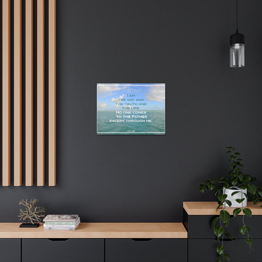 Scripture Walls The Way And The Truth John 14:6 Bible Verse Canvas Christian Wall Art Ready to Hang Unframed-Express Your Love Gifts
