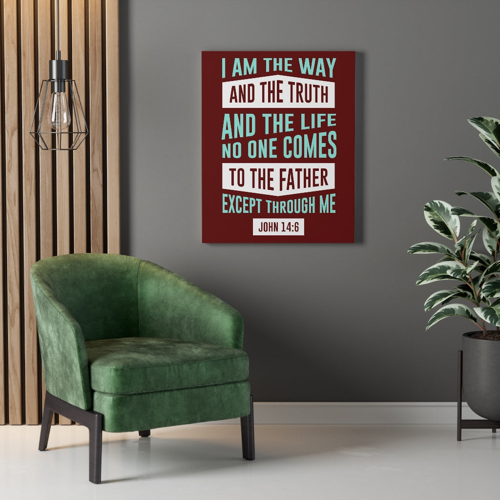 Scripture Walls The Way John 14:6 Bible Verse Canvas Christian Wall Art Ready to Hang Unframed-Express Your Love Gifts
