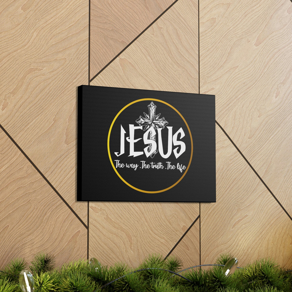 Scripture Walls The Way, The Truth, The Life John 14:6 Black Christian Wall Art Bible Verse Print Ready to Hang Unframed-Express Your Love Gifts
