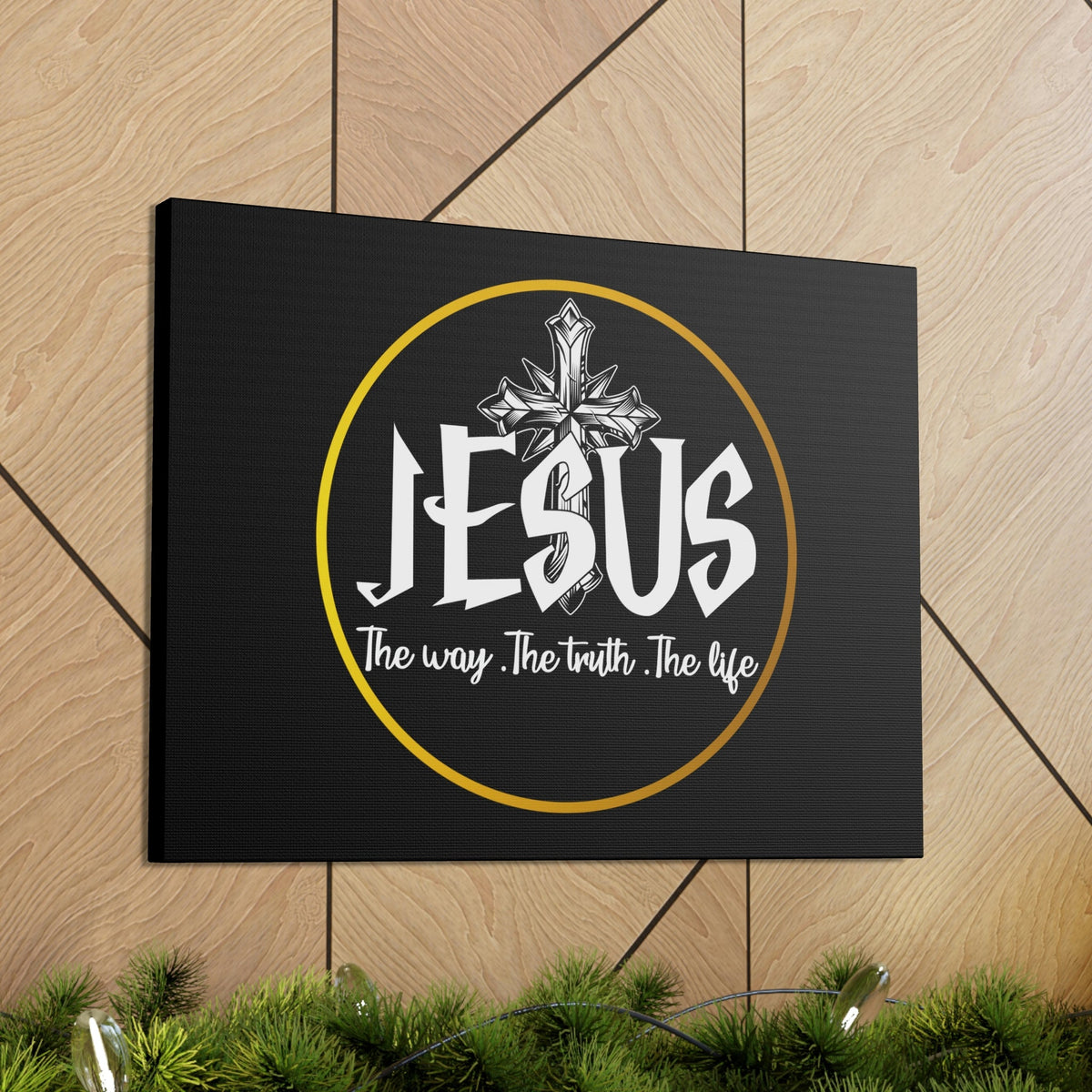 Scripture Walls The Way, The Truth, The Life John 14:6 Black Christian Wall Art Bible Verse Print Ready to Hang Unframed-Express Your Love Gifts