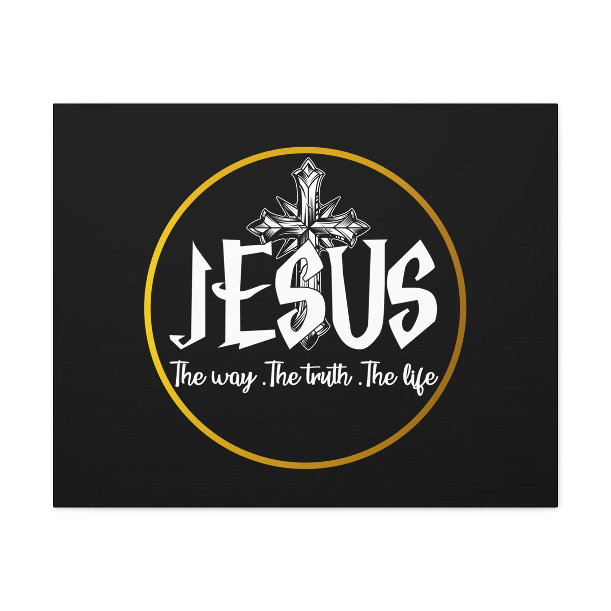 Scripture Walls The Way, The Truth, The Life John 14:6 Black Christian Wall Art Bible Verse Print Ready to Hang Unframed-Express Your Love Gifts