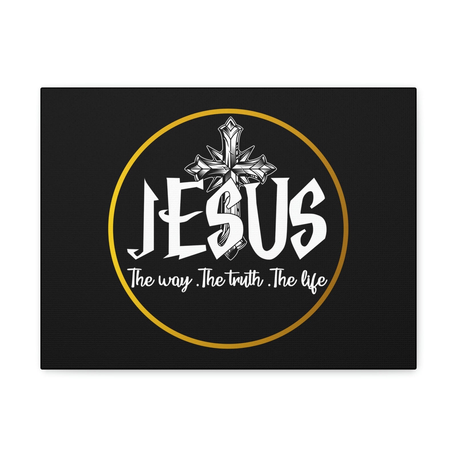 Scripture Walls The Way, The Truth, The Life John 14:6 Black Christian Wall Art Bible Verse Print Ready to Hang Unframed-Express Your Love Gifts