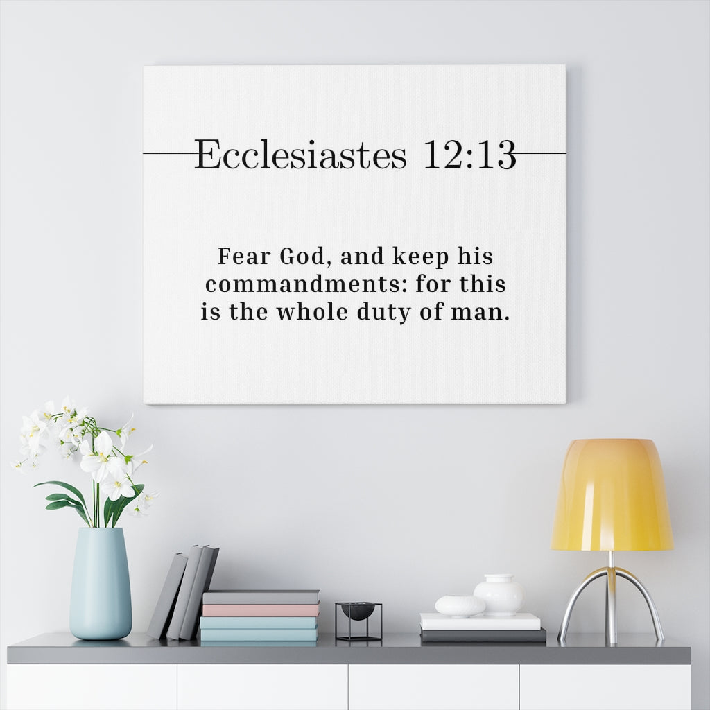 Scripture Walls The Whole Duty Ecclesiastes 12:13 Bible Verse Canvas Christian Wall Art Ready to Hang Unframed-Express Your Love Gifts