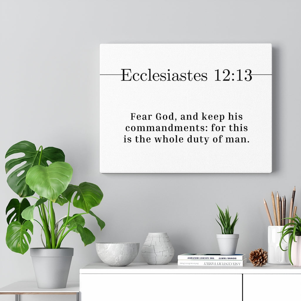 Scripture Walls The Whole Duty Ecclesiastes 12:13 Bible Verse Canvas Christian Wall Art Ready to Hang Unframed-Express Your Love Gifts