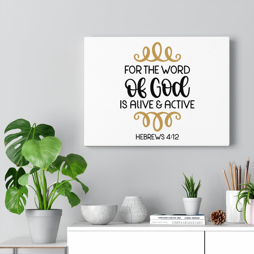 Scripture Walls The Word Of God Hebrews 4:12 Bible Verse Canvas Christian Wall Art Ready to Hang Unframed-Express Your Love Gifts