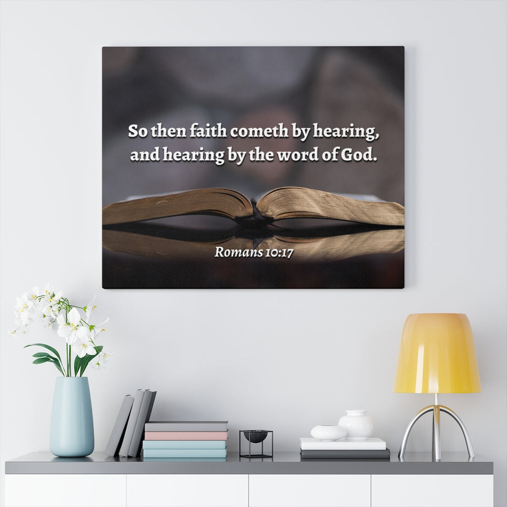Scripture Walls The Word Romans 10:17 Bible Verse Canvas Christian Wall Art Ready to Hang Unframed-Express Your Love Gifts
