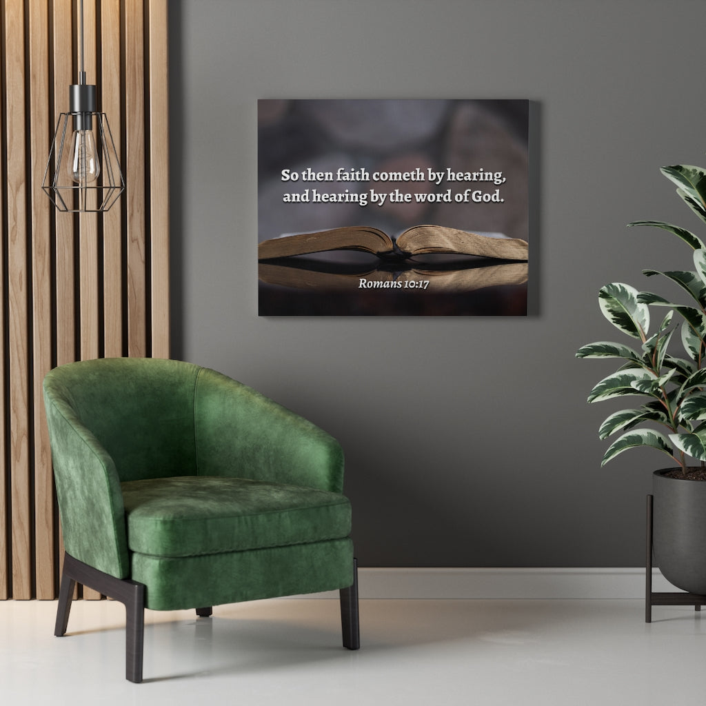 Scripture Walls The Word Romans 10:17 Bible Verse Canvas Christian Wall Art Ready to Hang Unframed-Express Your Love Gifts