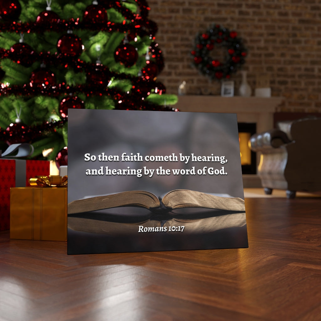 Scripture Walls The Word Romans 10:17 Bible Verse Canvas Christian Wall Art Ready to Hang Unframed-Express Your Love Gifts