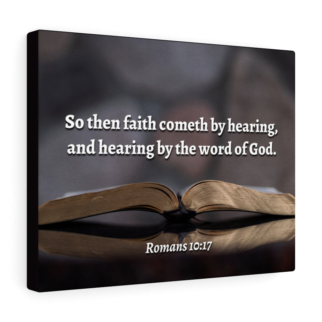 Scripture Walls The Word Romans 10:17 Bible Verse Canvas Christian Wall Art Ready to Hang Unframed-Express Your Love Gifts