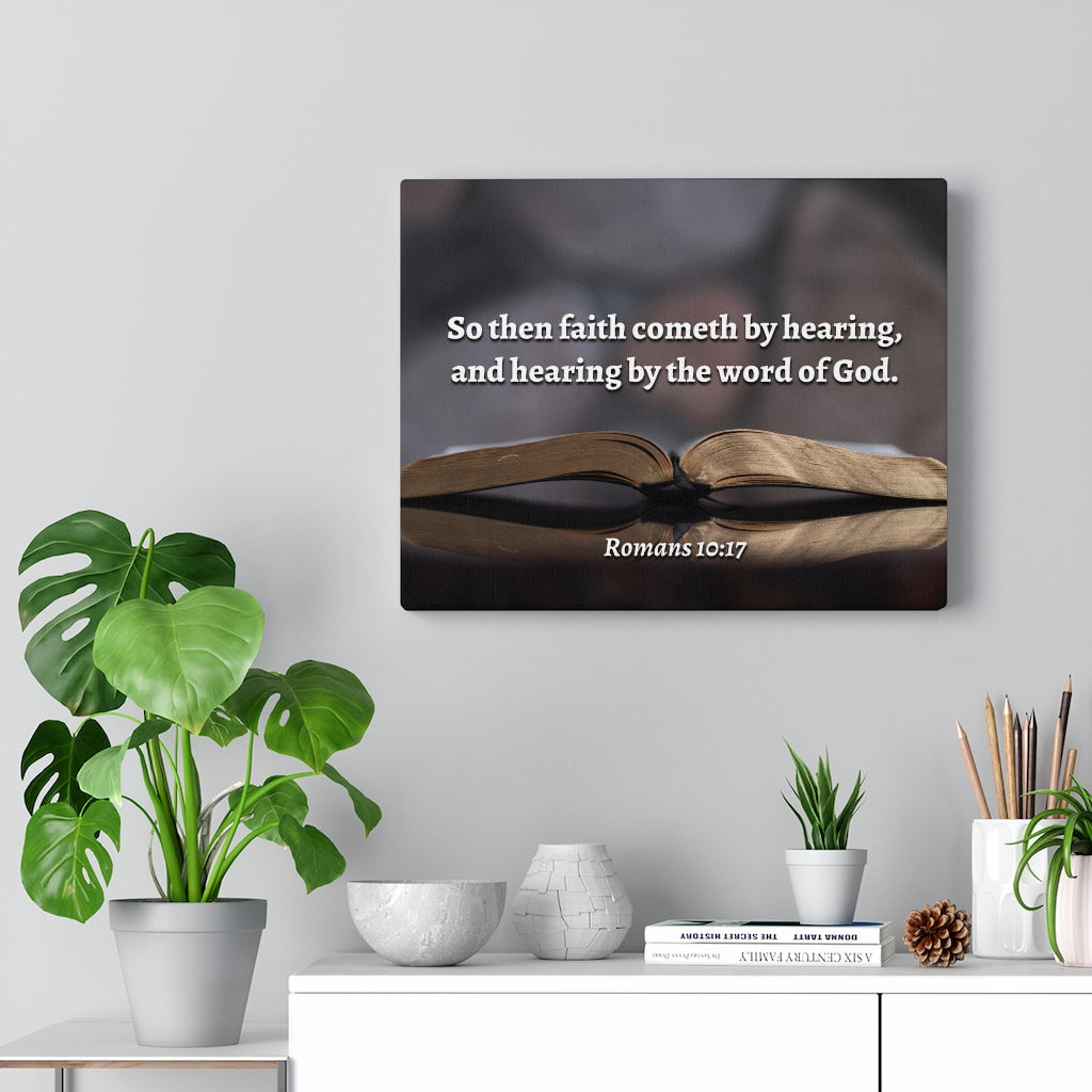 Scripture Walls The Word Romans 10:17 Bible Verse Canvas Christian Wall Art Ready to Hang Unframed-Express Your Love Gifts