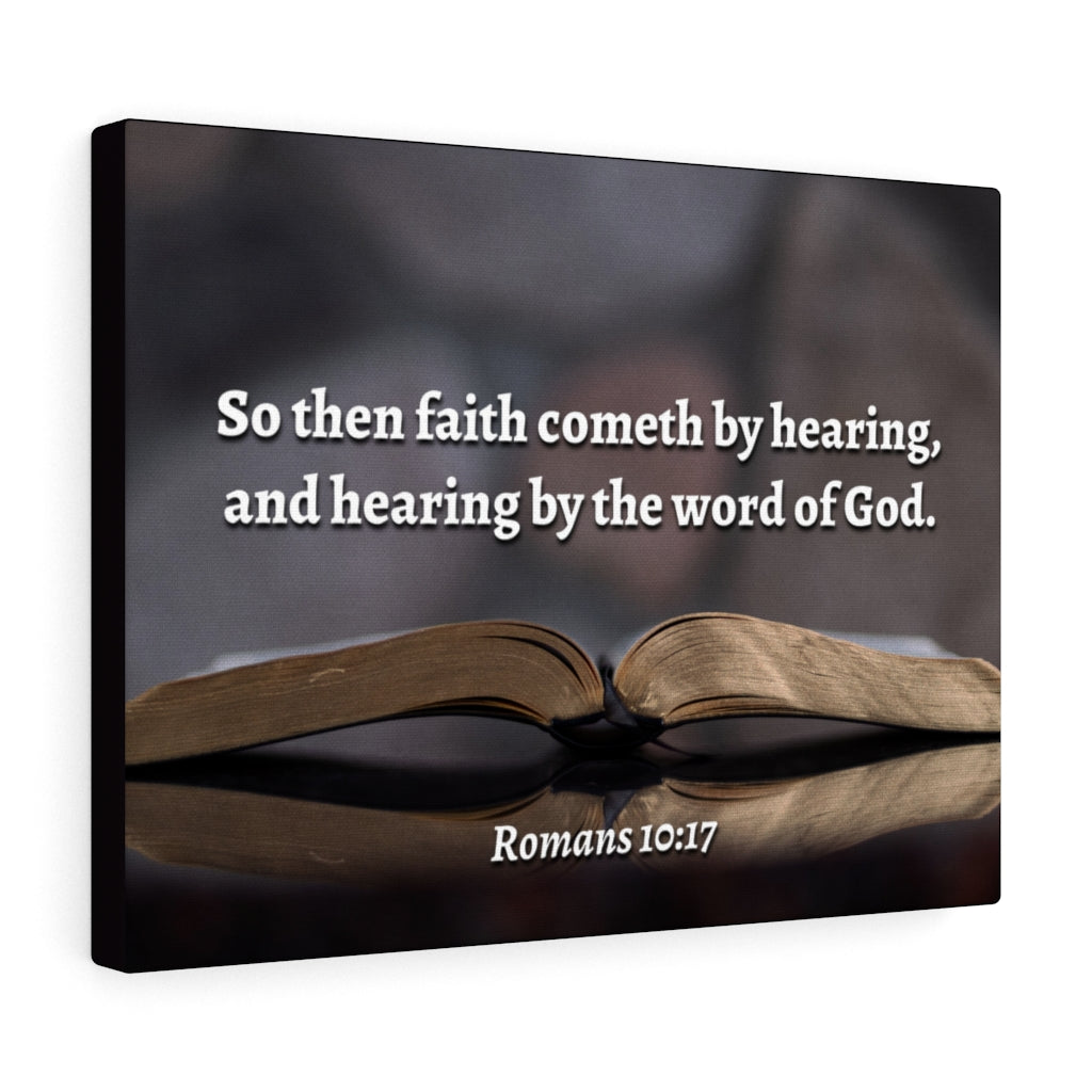 Scripture Walls The Word Romans 10:17 Bible Verse Canvas Christian Wall Art Ready to Hang Unframed-Express Your Love Gifts