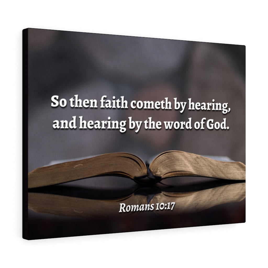 Scripture Walls The Word Romans 10:17 Bible Verse Canvas Christian Wall Art Ready to Hang Unframed-Express Your Love Gifts