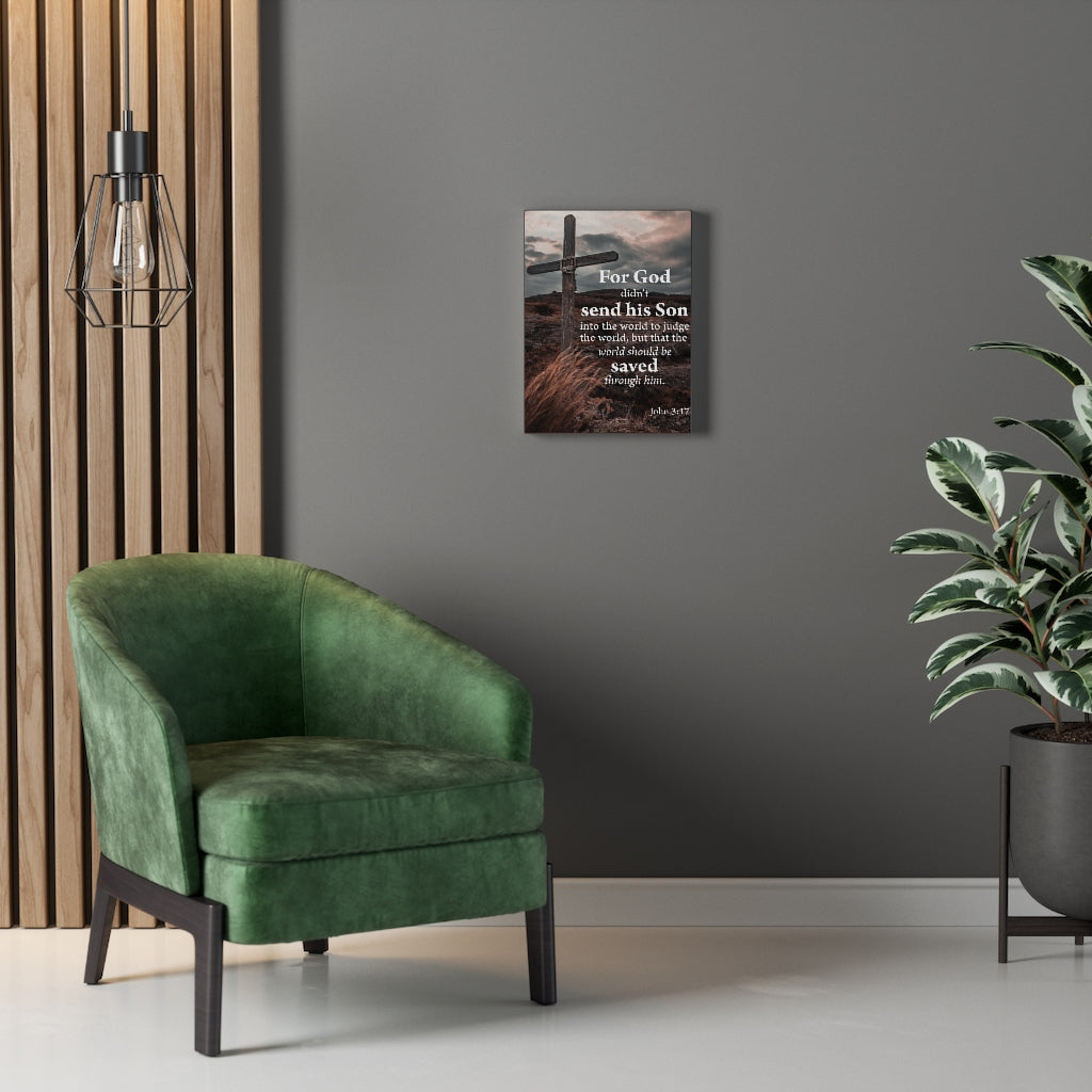 Scripture Walls The World Should Be Saved John 3:17 Scripture Wall Art Christian Home Decor Unframed-Express Your Love Gifts