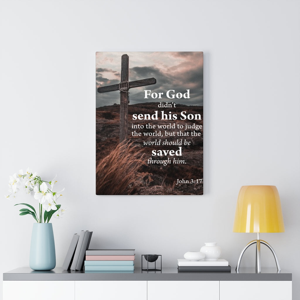 Scripture Walls The World Should Be Saved John 3:17 Scripture Wall Art Christian Home Decor Unframed-Express Your Love Gifts