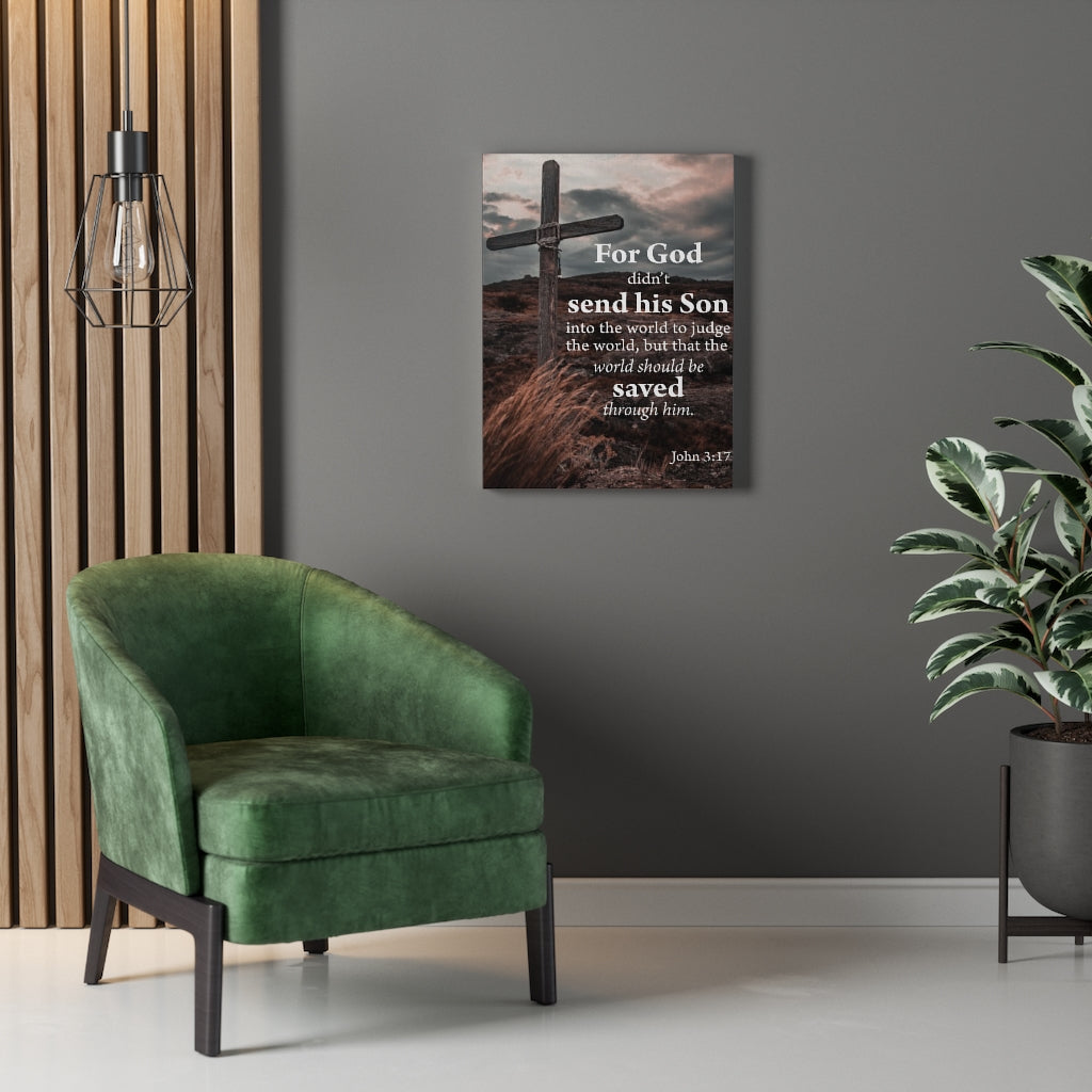 Scripture Walls The World Should Be Saved John 3:17 Scripture Wall Art Christian Home Decor Unframed-Express Your Love Gifts