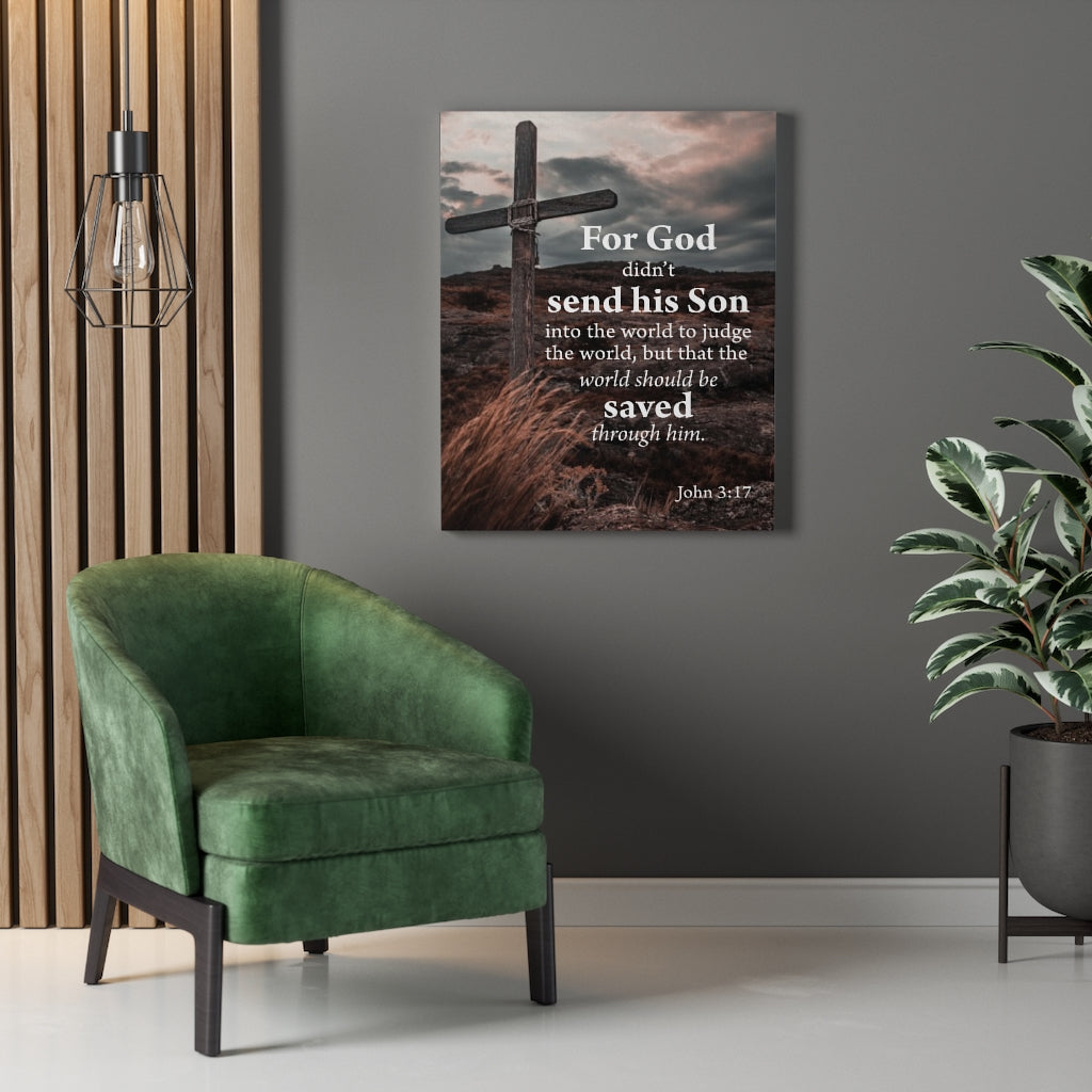 Scripture Walls The World Should Be Saved John 3:17 Scripture Wall Art Christian Home Decor Unframed-Express Your Love Gifts