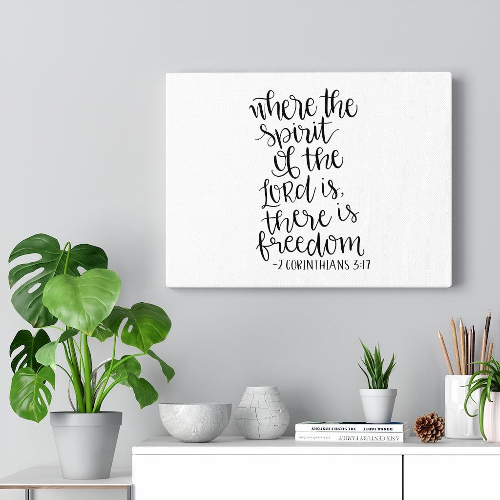 Scripture Walls There Is Freedom 2 Corinthians 3:17 Bible Verse Canvas Christian Wall Art Ready to Hang Unframed-Express Your Love Gifts