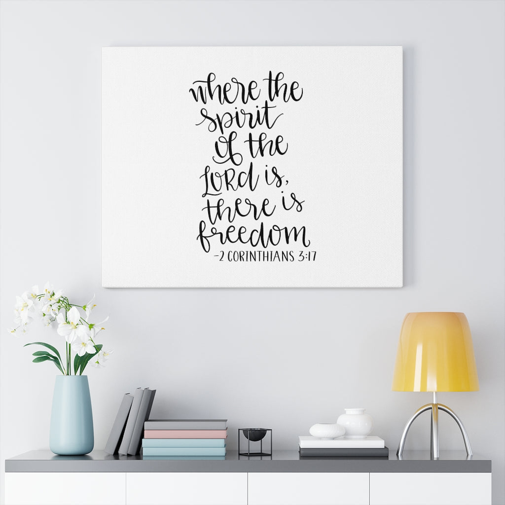 Scripture Walls There Is Freedom 2 Corinthians 3:17 Bible Verse Canvas Christian Wall Art Ready to Hang Unframed-Express Your Love Gifts
