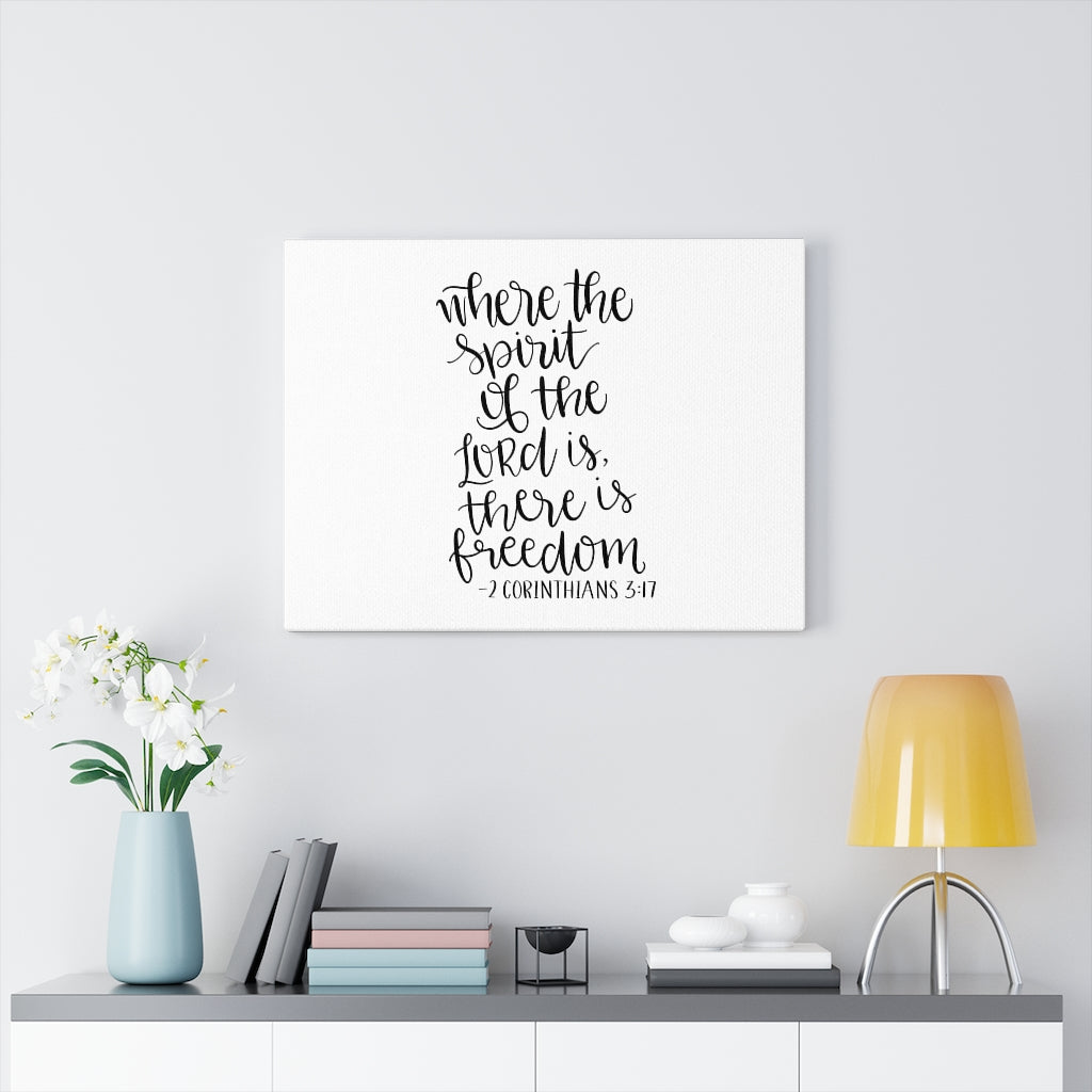 Scripture Walls There Is Freedom 2 Corinthians 3:17 Bible Verse Canvas Christian Wall Art Ready to Hang Unframed-Express Your Love Gifts