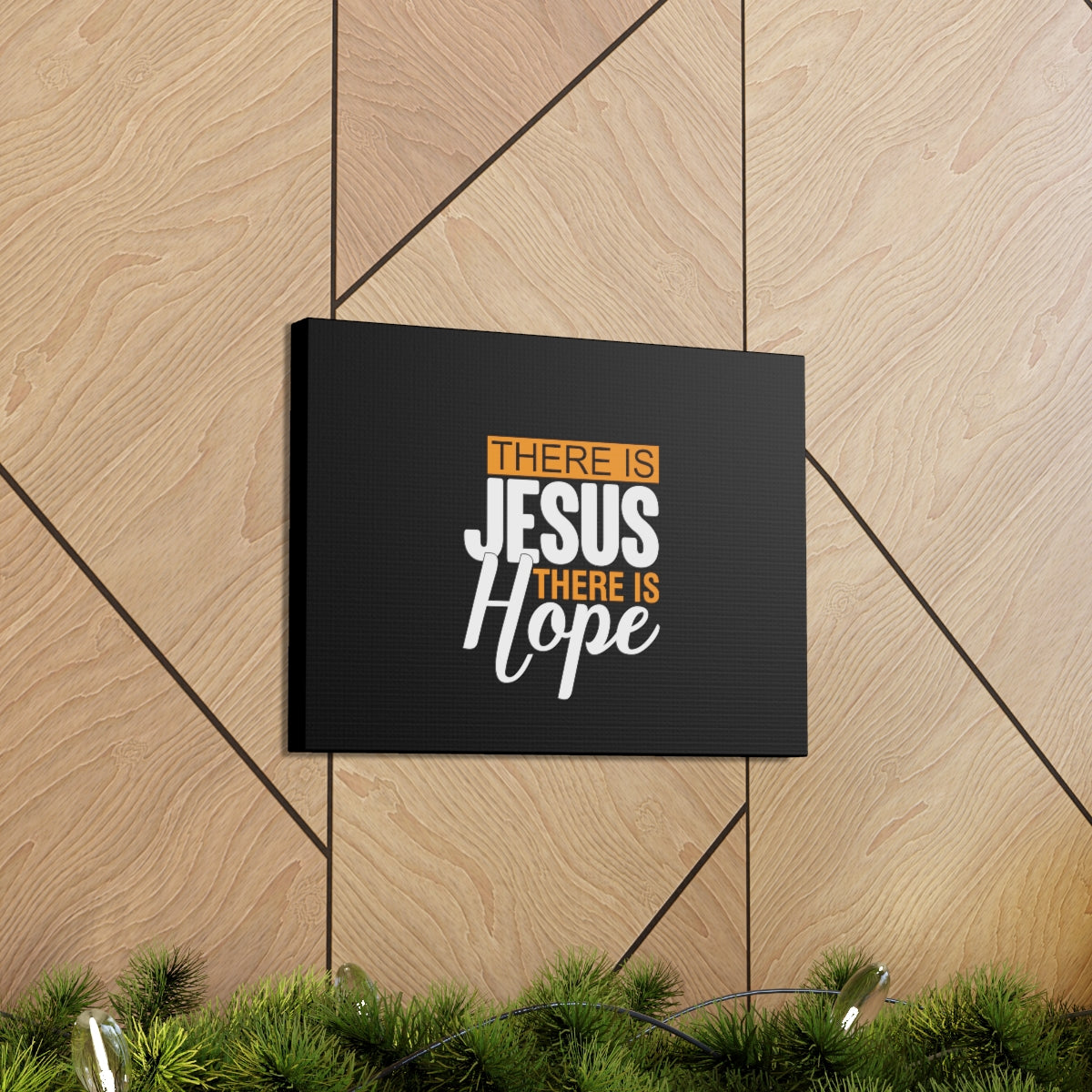 Scripture Walls There Is Jesus There Is Hope Titus 2:13 Black Christian Wall Art Bible Verse Print Ready to Hang Unframed-Express Your Love Gifts