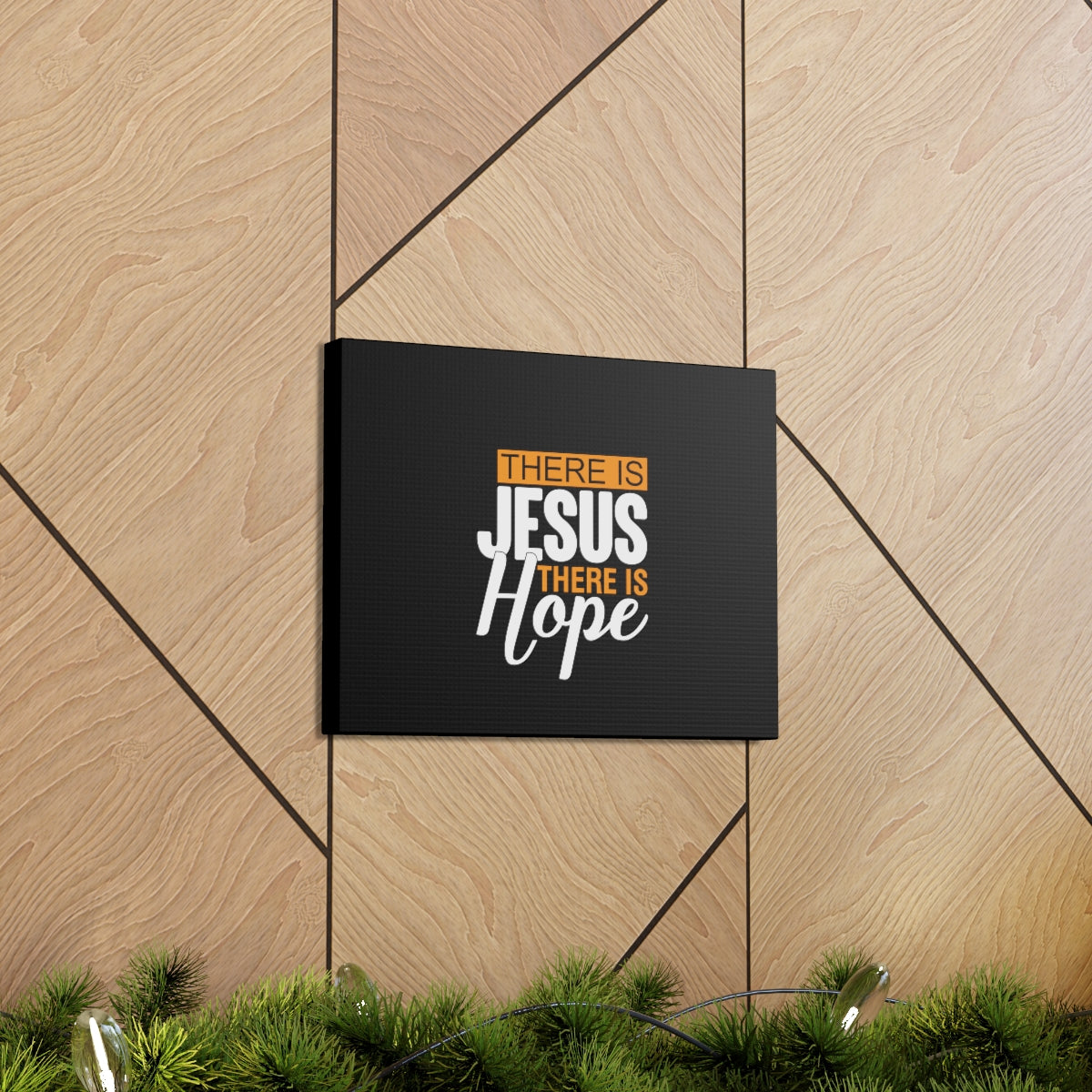 Scripture Walls There Is Jesus There Is Hope Titus 2:13 Black Christian Wall Art Bible Verse Print Ready to Hang Unframed-Express Your Love Gifts