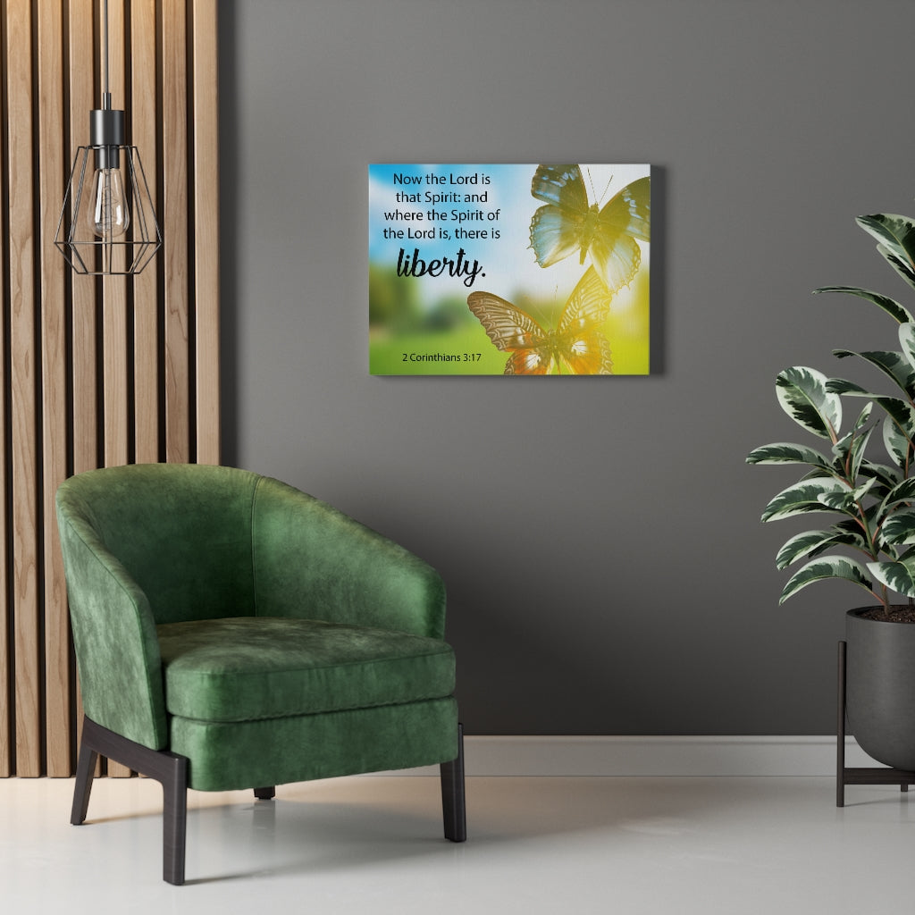 Scripture Walls There is Liberty 2 Corinthians 3:17 Bible Verse Canvas Christian Wall Art Ready to Hang Unframed-Express Your Love Gifts
