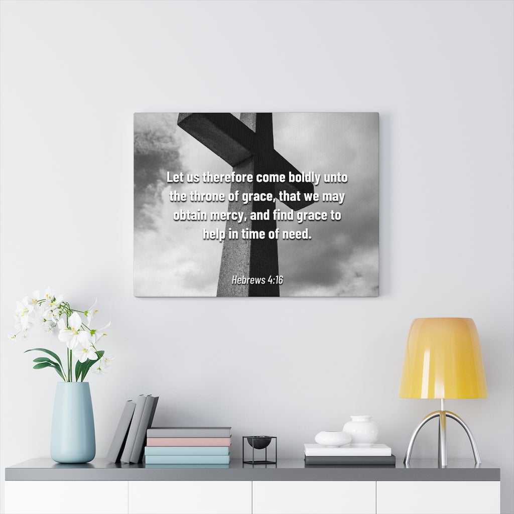 Scripture Walls Therefore Come Boldly Hebrews 4:16 Bible Verse Canvas Christian Wall Art Ready to Hang Unframed-Express Your Love Gifts