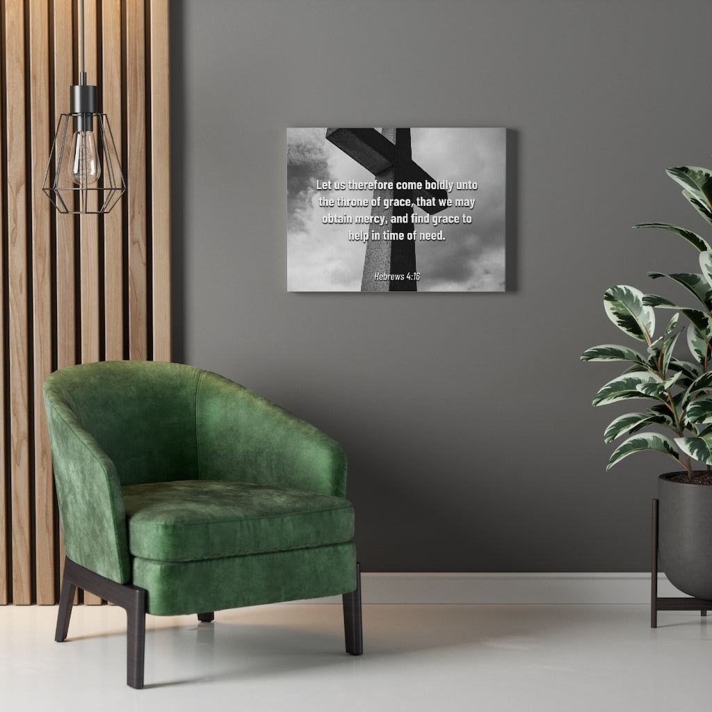 Scripture Walls Therefore Come Boldly Hebrews 4:16 Bible Verse Canvas Christian Wall Art Ready to Hang Unframed-Express Your Love Gifts