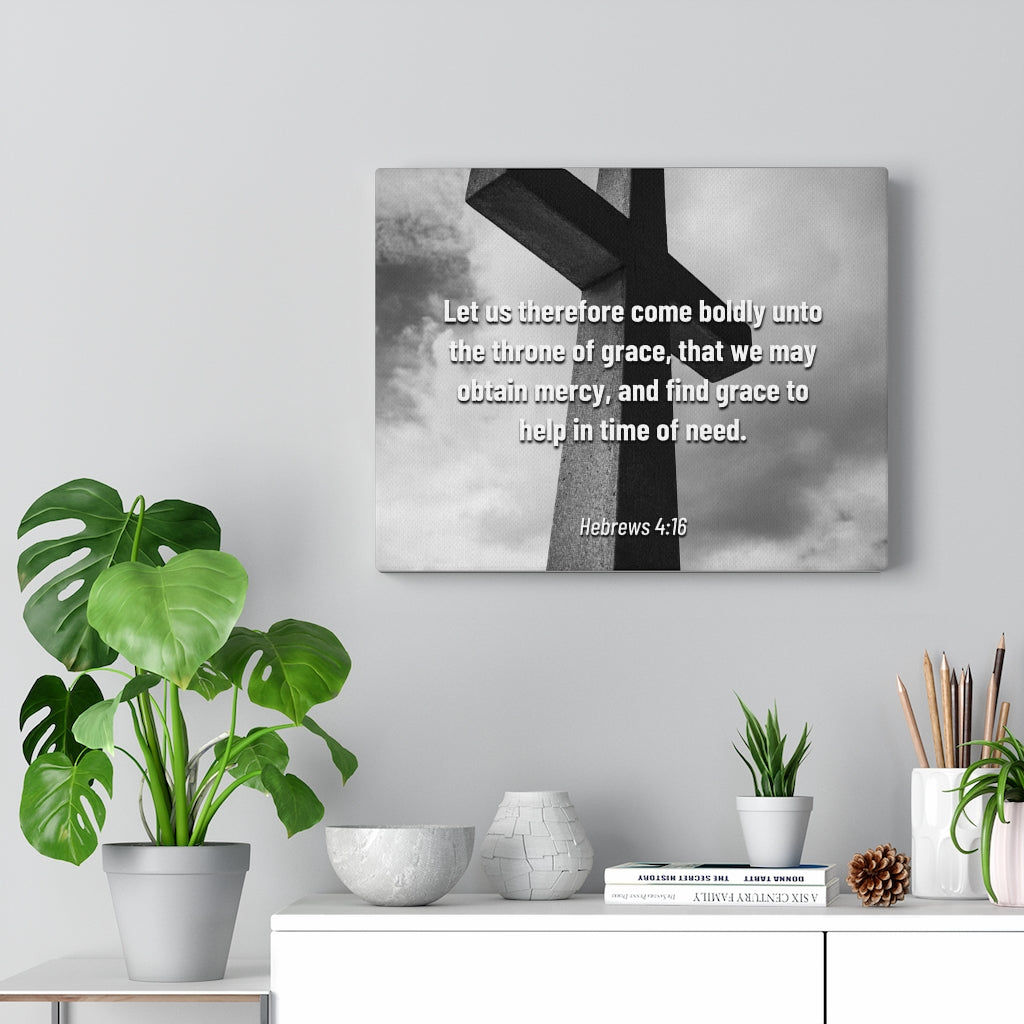 Scripture Walls Therefore Come Boldly Hebrews 4:16 Bible Verse Canvas Christian Wall Art Ready to Hang Unframed-Express Your Love Gifts