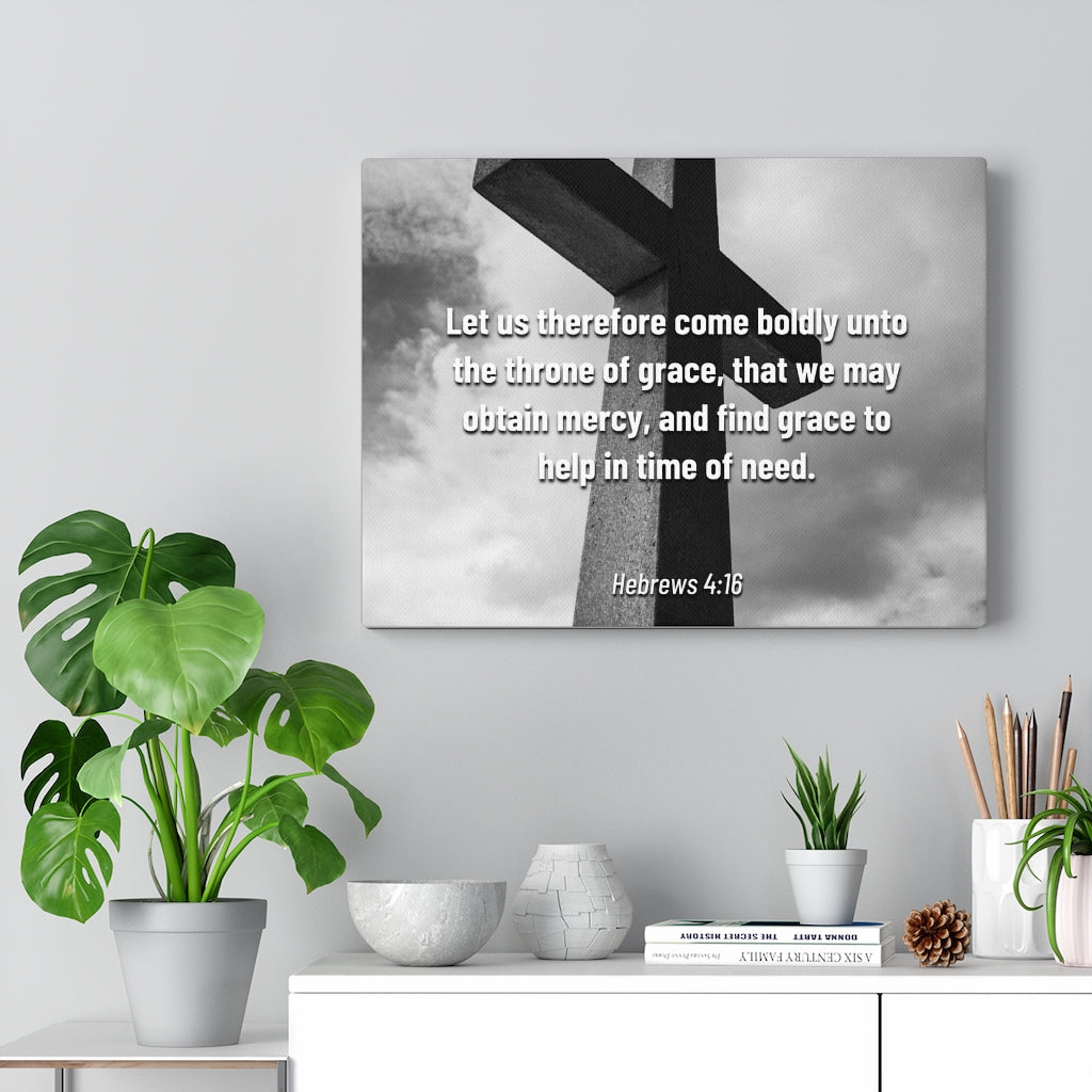 Scripture Walls Therefore Come Boldly Hebrews 4:16 Bible Verse Canvas Christian Wall Art Ready to Hang Unframed-Express Your Love Gifts