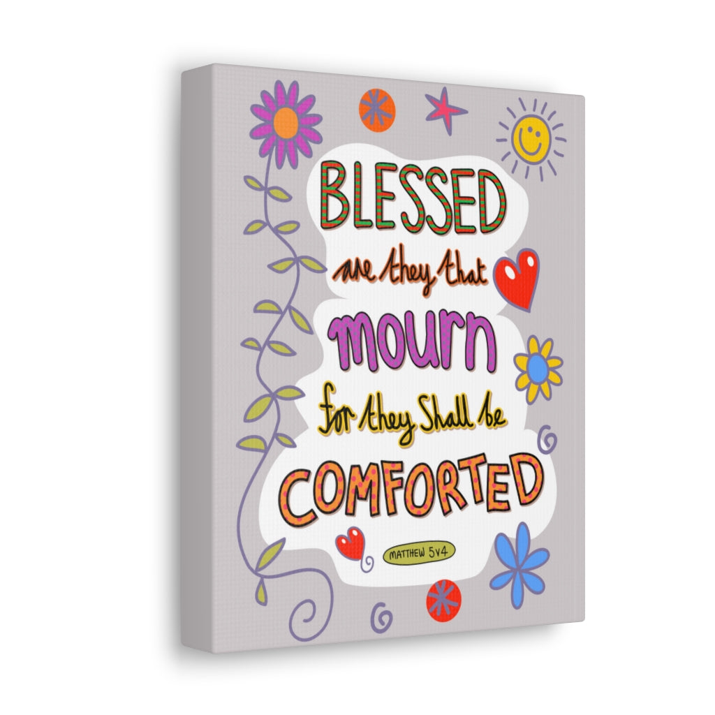 Scripture Walls They Shall Be Comforted Matthew 5:4 Bible Verse Canvas Christian Wall Art Ready to Hang Unframed-Express Your Love Gifts