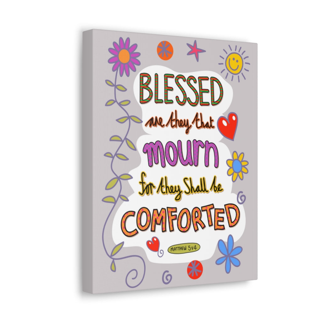 Scripture Walls They Shall Be Comforted Matthew 5:4 Bible Verse Canvas Christian Wall Art Ready to Hang Unframed-Express Your Love Gifts