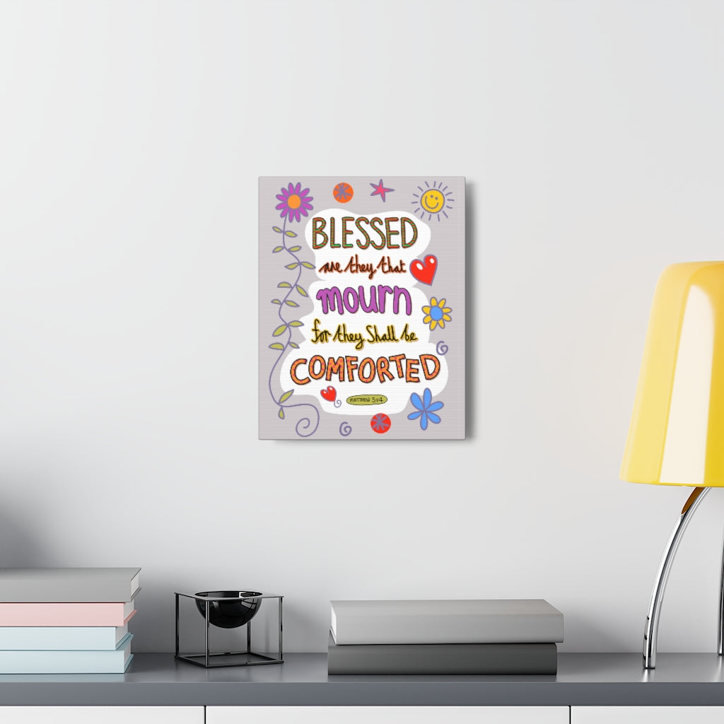 Scripture Walls They Shall Be Comforted Matthew 5:4 Bible Verse Canvas Christian Wall Art Ready to Hang Unframed-Express Your Love Gifts