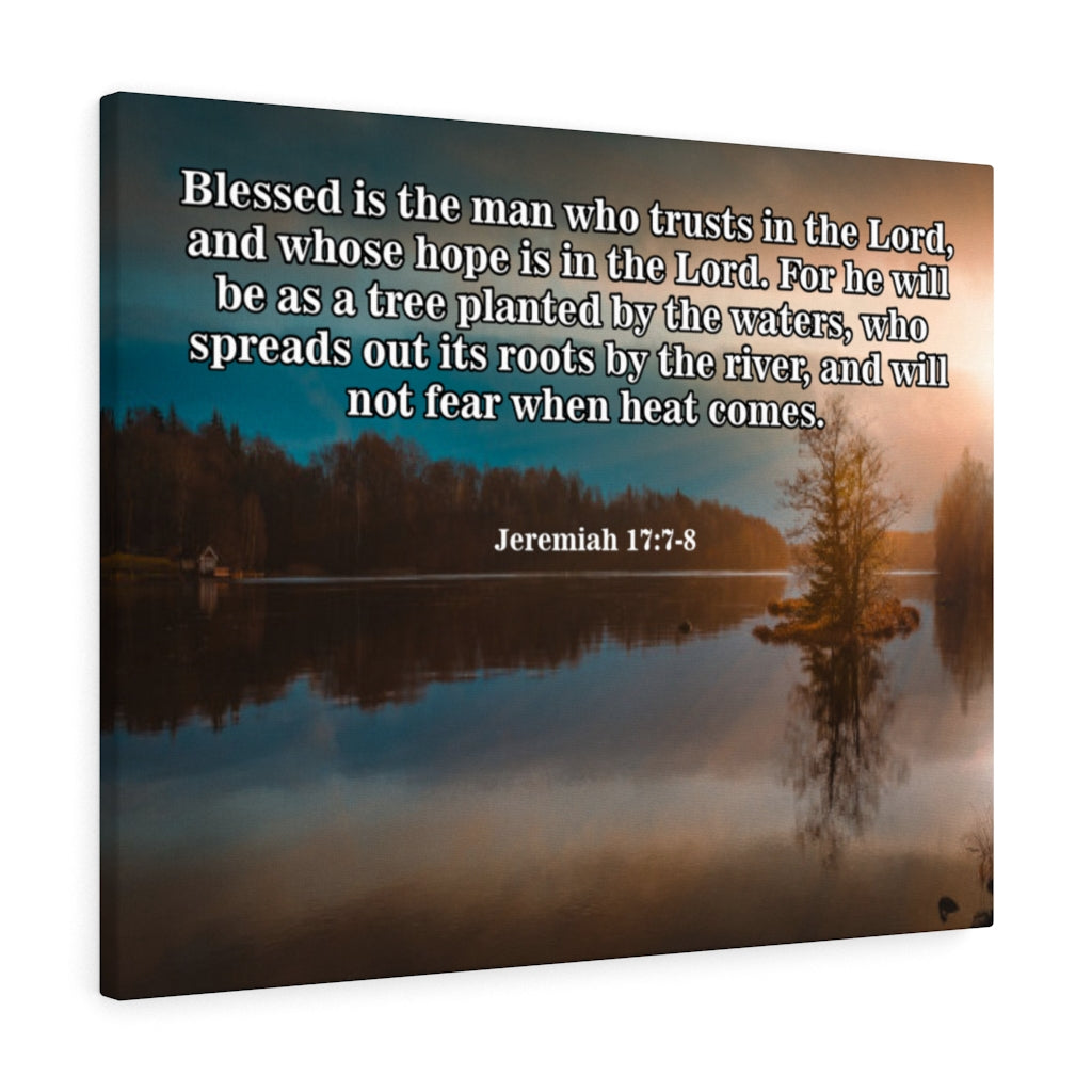 Scripture Walls They Shall Be Like A Tree Christian Jeremiah 17:7-8 Scripture Bible Verse Canvas Christian Wall Art Ready to Hang Unframed-Express Your Love Gifts