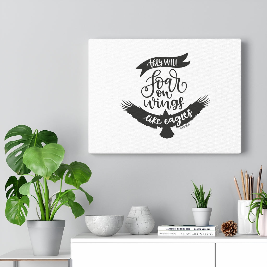 Scripture Walls They Will Soar Isaiah 40:31 Bible Verse Canvas Christian Wall Art Ready to Hang Unframed-Express Your Love Gifts