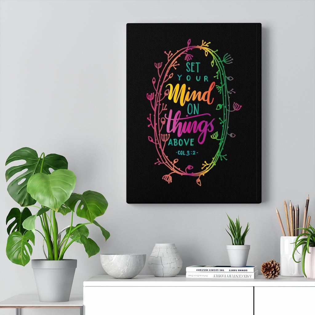 Scripture Walls Things Above Col 3:2 Bible Verse Canvas Christian Wall Art Ready to Hang Unframed-Express Your Love Gifts