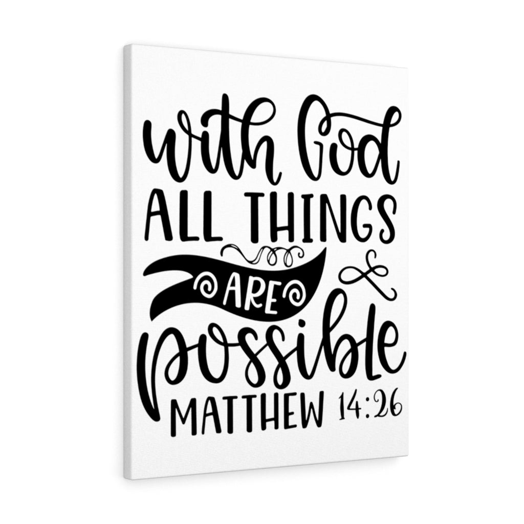 Scripture Walls Things Are Possible Matthew 14:26 Bible Verse Canvas Christian Wall Art Ready to Hang Unframed-Express Your Love Gifts