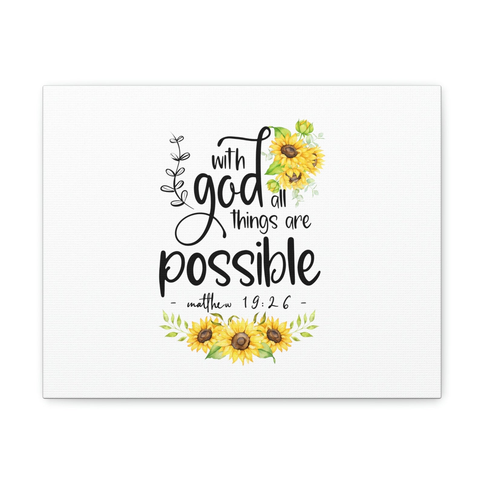 Scripture Walls Things Are Possible Matthew 19:26 Sunflower Christian Wall Art Bible Verse Print Ready to Hang Unframed-Express Your Love Gifts