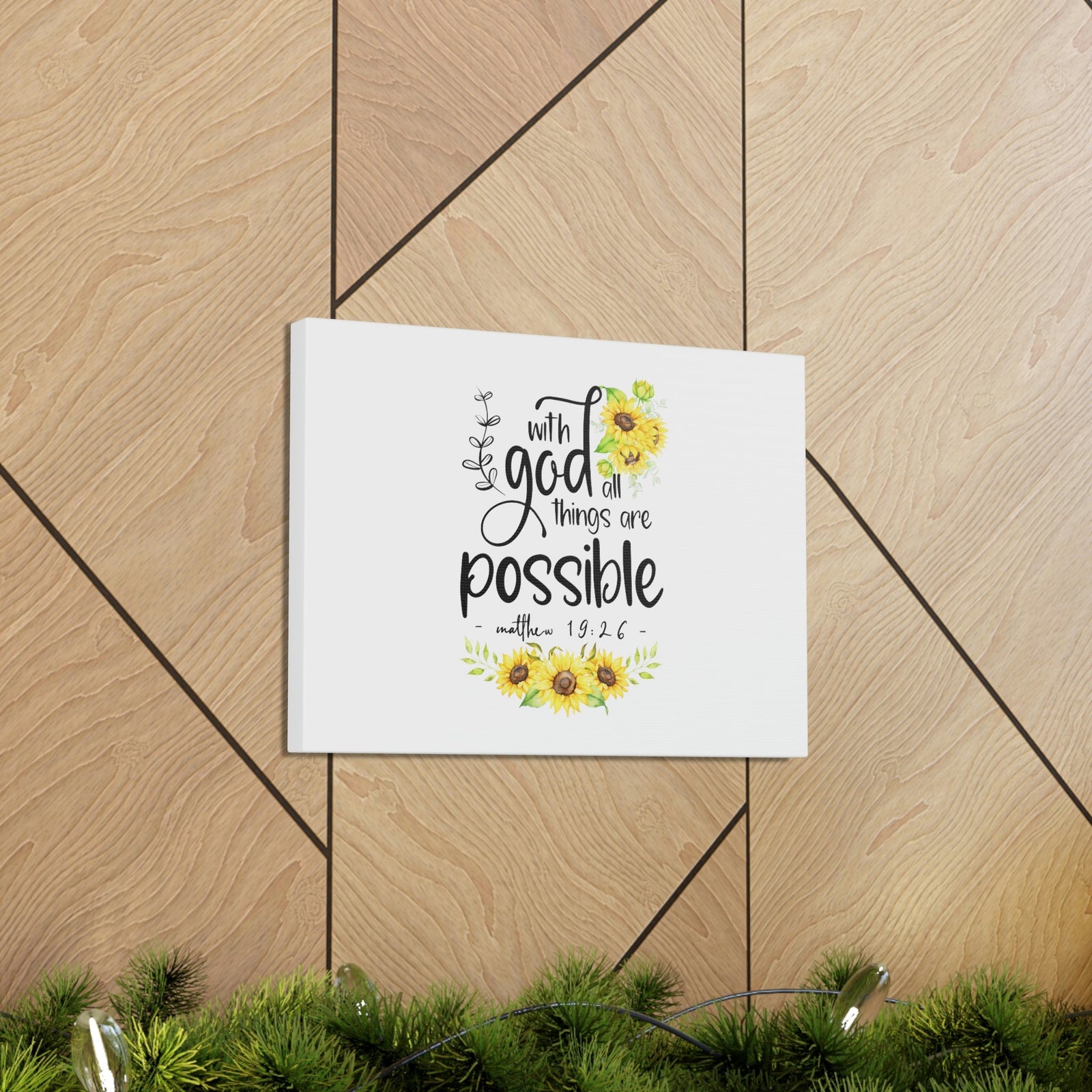 Scripture Walls Things Are Possible Matthew 19:26 Sunflower Christian Wall Art Bible Verse Print Ready to Hang Unframed-Express Your Love Gifts