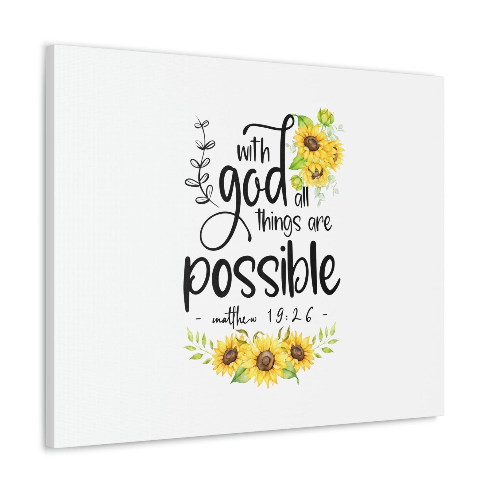 Scripture Walls Things Are Possible Matthew 19:26 Sunflower Christian Wall Art Bible Verse Print Ready to Hang Unframed-Express Your Love Gifts
