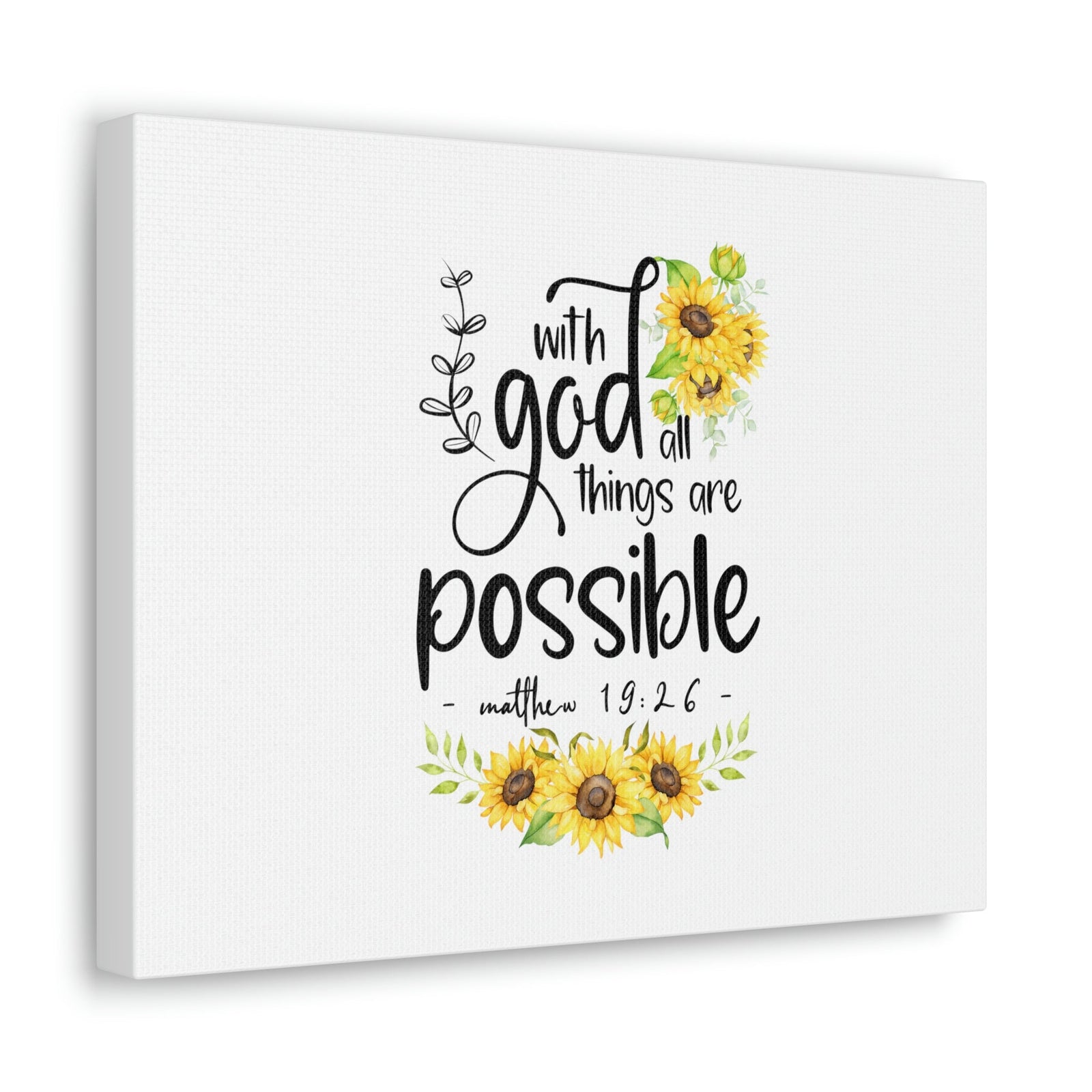 Scripture Walls Things Are Possible Matthew 19:26 Sunflower Christian Wall Art Bible Verse Print Ready to Hang Unframed-Express Your Love Gifts