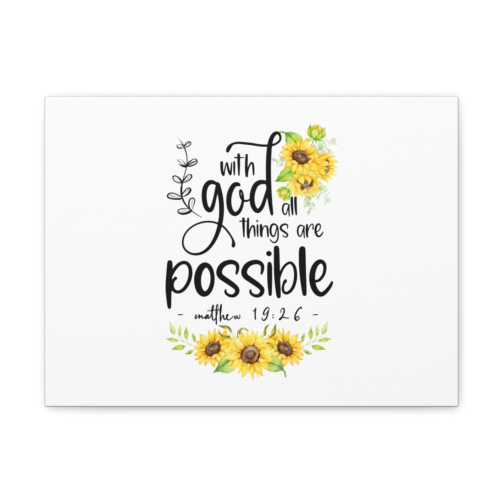 Scripture Walls Things Are Possible Matthew 19:26 Sunflower Christian Wall Art Bible Verse Print Ready to Hang Unframed-Express Your Love Gifts