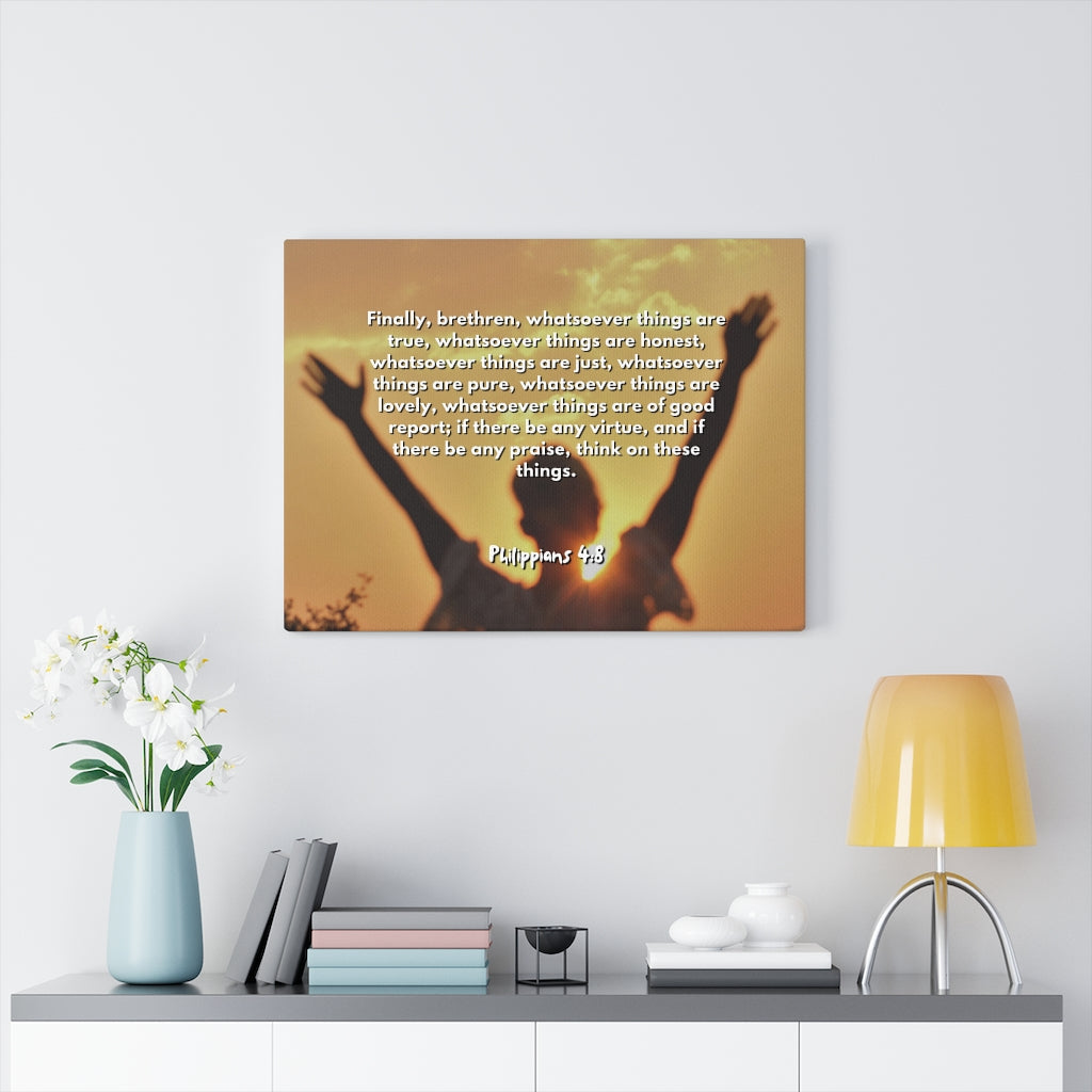 Scripture Walls Things Are True Philippians 4:8 Bible Verse Canvas Christian Wall Art Ready to Hang Unframed-Express Your Love Gifts