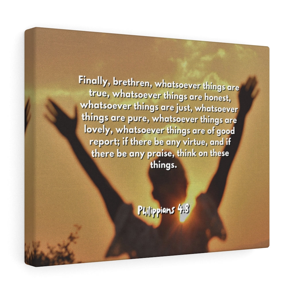 Scripture Walls Things Are True Philippians 4:8 Bible Verse Canvas Christian Wall Art Ready to Hang Unframed-Express Your Love Gifts