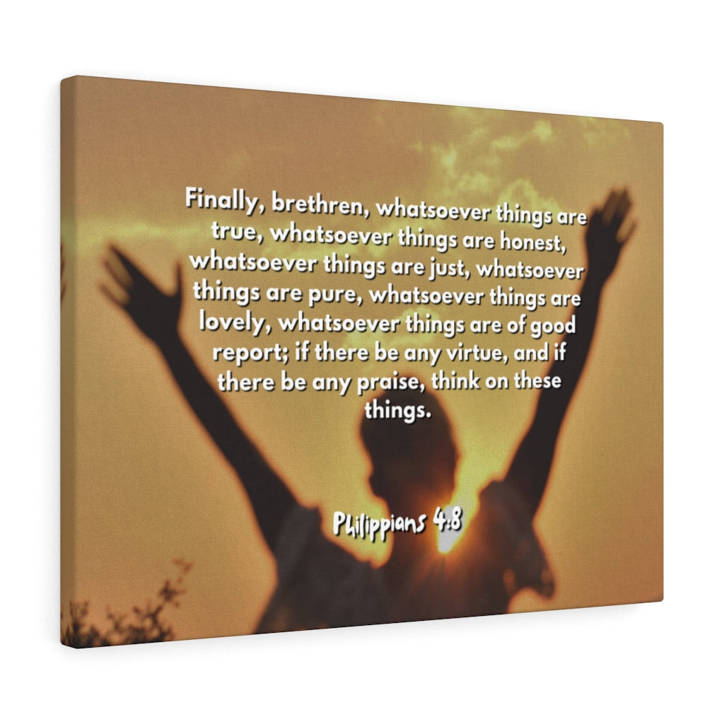 Scripture Walls Things Are True Philippians 4:8 Bible Verse Canvas Christian Wall Art Ready to Hang Unframed-Express Your Love Gifts
