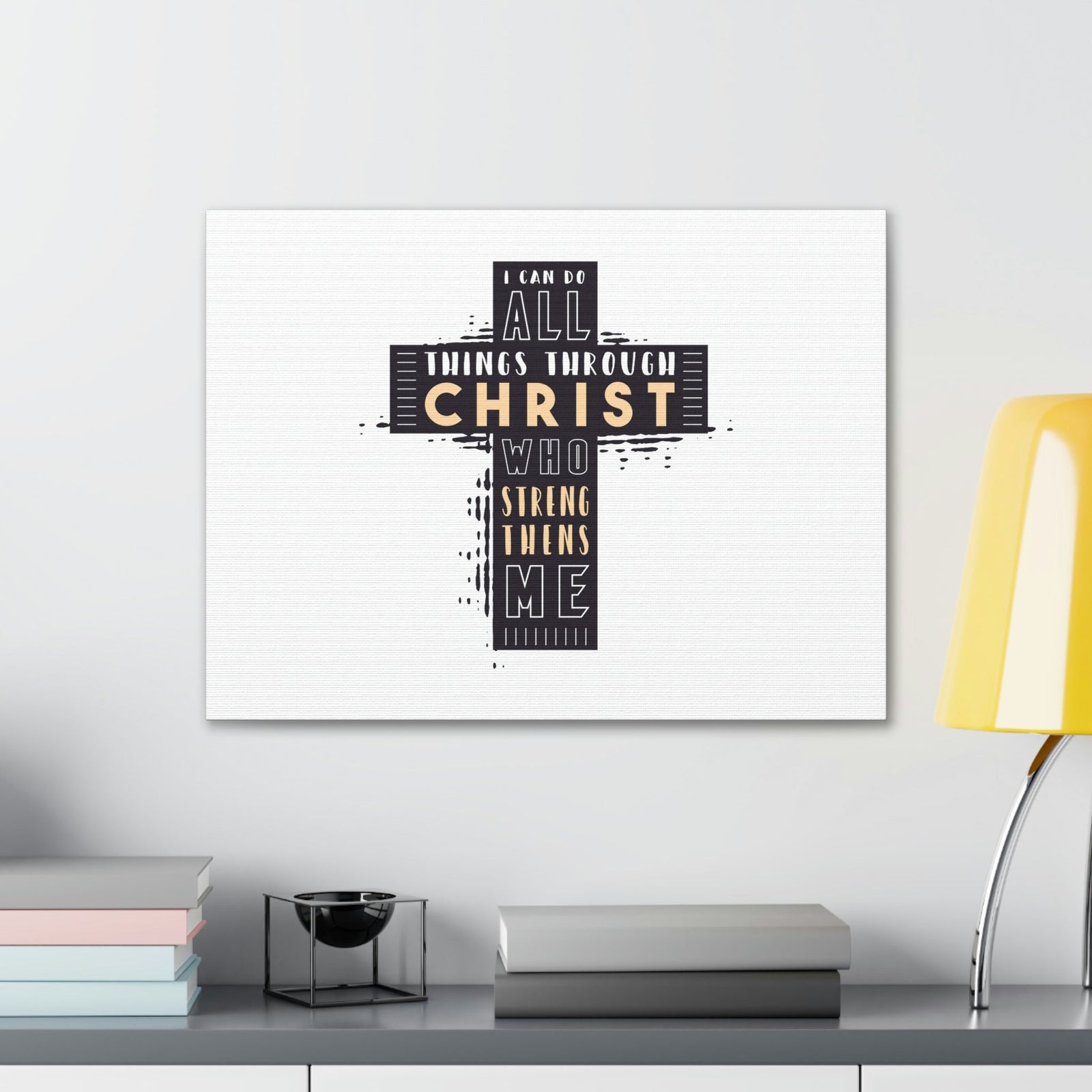 Scripture Walls Things Through Christ Philippians 4:13 Cross Christian Wall Art Bible Verse Print Ready to Hang Unframed-Express Your Love Gifts