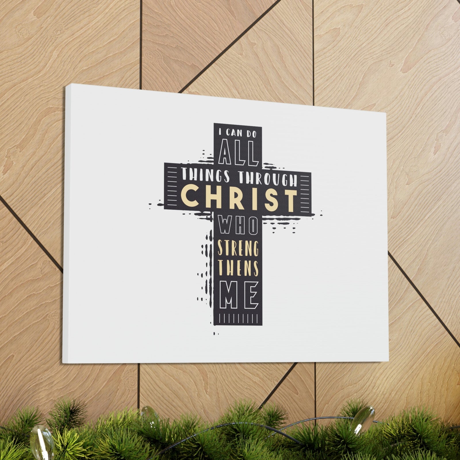 Scripture Walls Things Through Christ Philippians 4:13 Cross Christian Wall Art Bible Verse Print Ready to Hang Unframed-Express Your Love Gifts