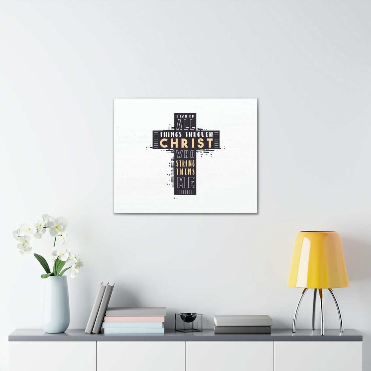 Scripture Walls Things Through Christ Philippians 4:13 Cross Christian Wall Art Bible Verse Print Ready to Hang Unframed-Express Your Love Gifts